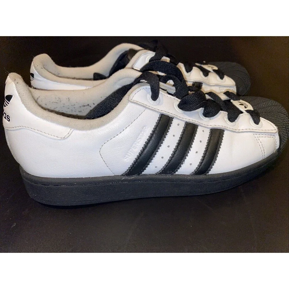 White And Black Adidas superstar II Womens Size 6.5 - Picture 4 of 5